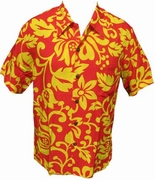 Kalakaua - original Hawaiihemd - Alohi - Red Yellow
