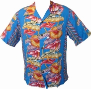 Kalakaua - original Hawaiihemd - Anthurium - Royale