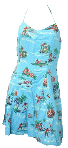 Kalakaua - original Hawaiikleid - Hula Hula - Sky